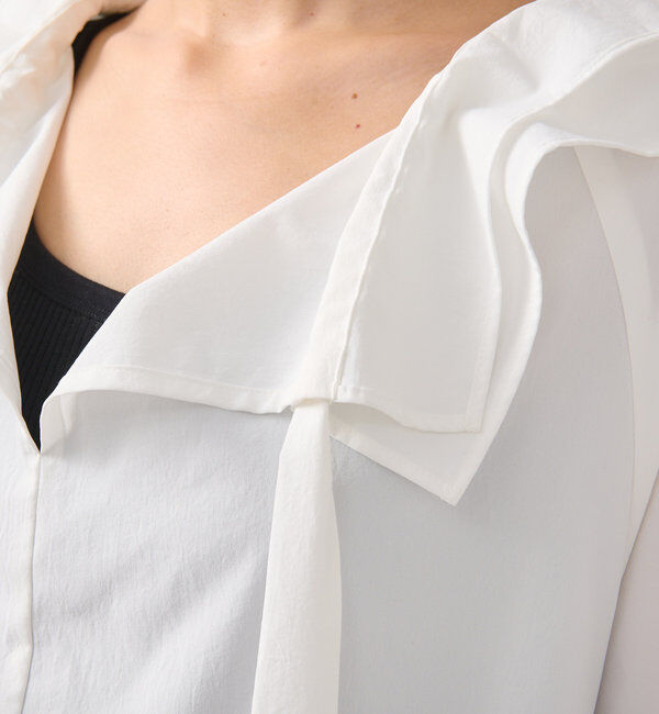  「【着映え◎】ギャザーフリルカラーブラウス」|シャツ・ブラウス|