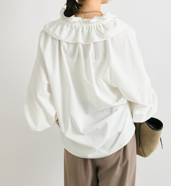  「【着映え◎】ギャザーフリルカラーブラウス」|シャツ・ブラウス|