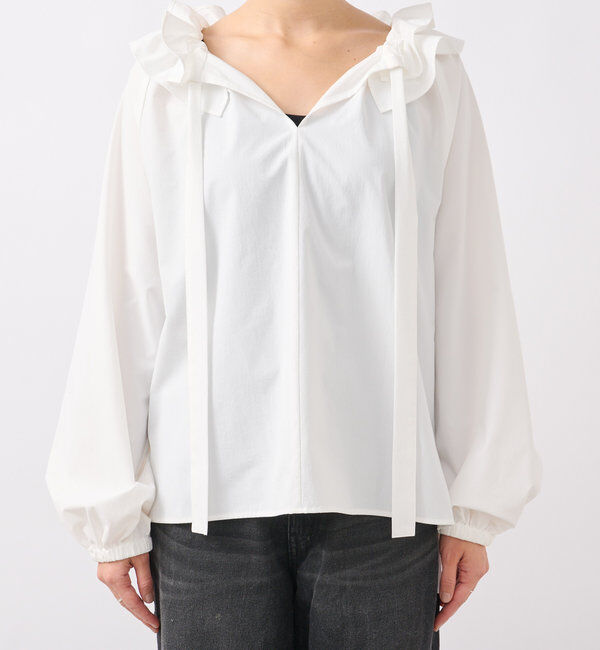  「【着映え◎】ギャザーフリルカラーブラウス」|シャツ・ブラウス|