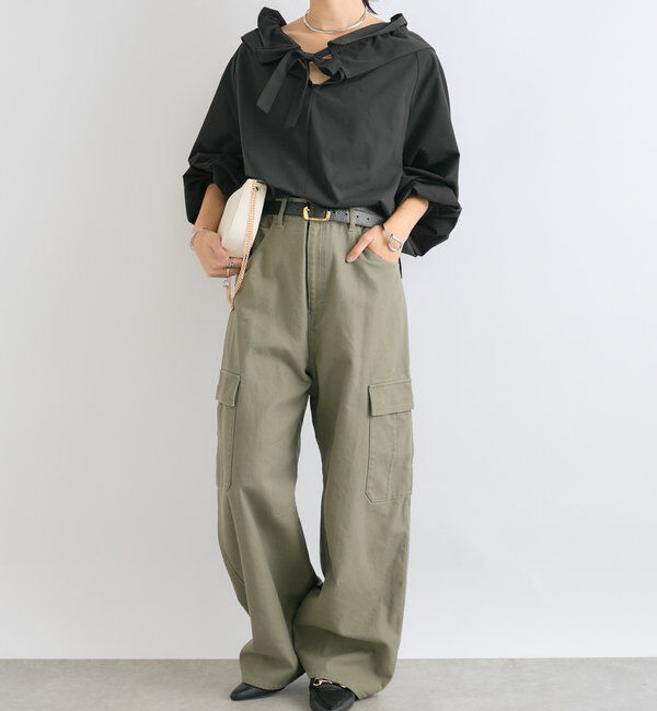  「【着映え◎】ギャザーフリルカラーブラウス」|シャツ・ブラウス|