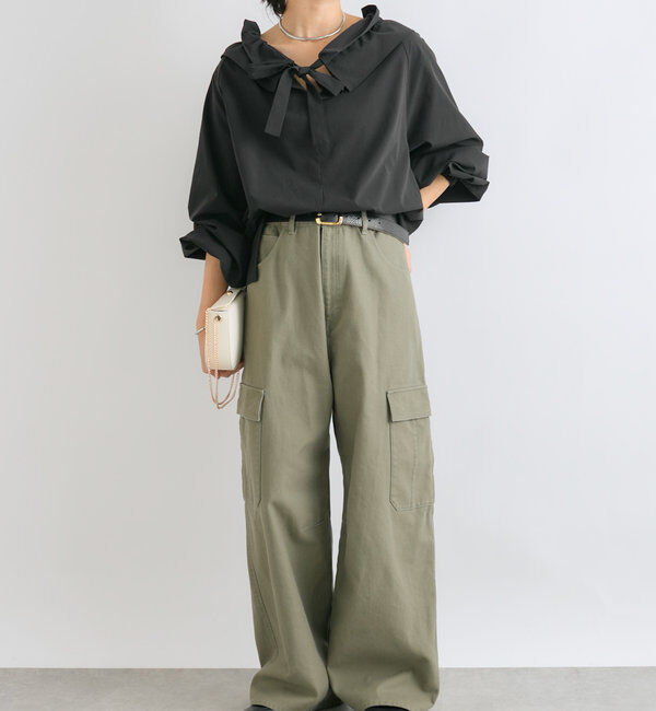  「【着映え◎】ギャザーフリルカラーブラウス」|シャツ・ブラウス|