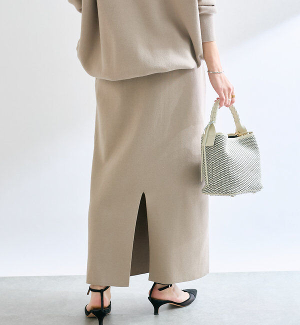  「【楽ちん美シルエット】コットンストレッチニットスカート」|スカート|