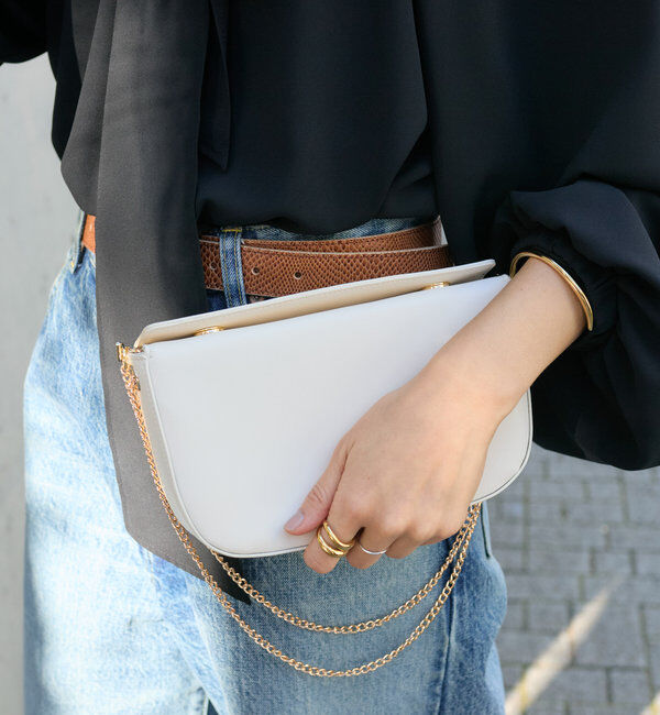  「【３WAYで使える◎】チェーンポシェット」|ショルダー・メッセンジャー|アイボリー