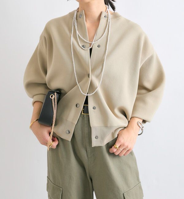  「【一枚でも羽織でも】ボリュームスリーブニットカーデ」|カーディガン|