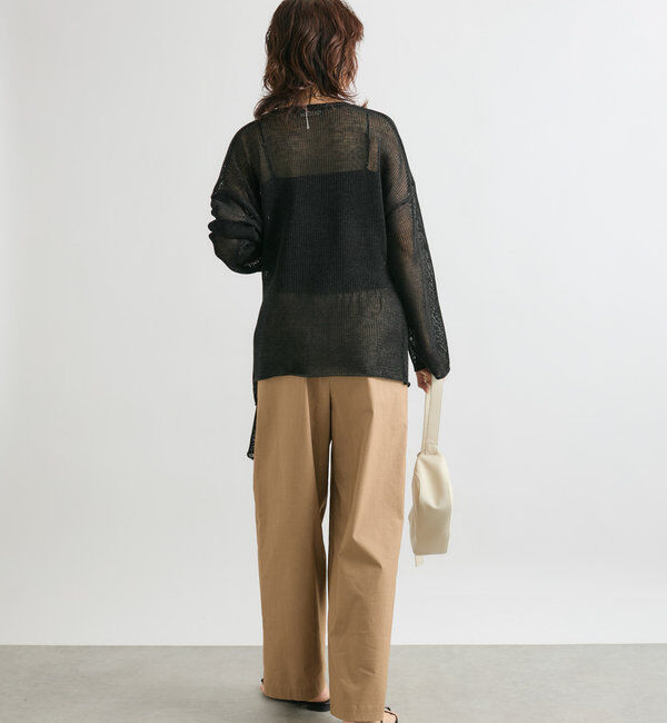  「【女性らしいシルエット】ストローヤーンカシュクールニット」|ニット・セーター|