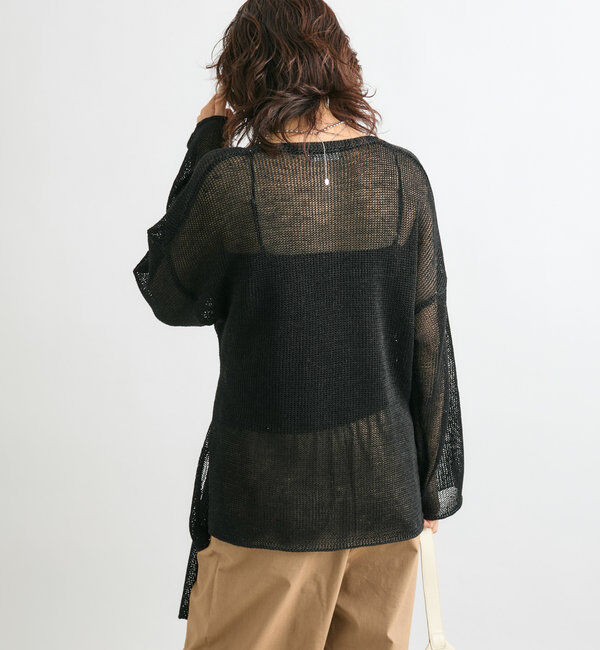  「【女性らしいシルエット】ストローヤーンカシュクールニット」|ニット・セーター|