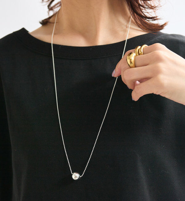  「【存在感が光る】SV925ボールチャームネックレス」|リング|シルバー系