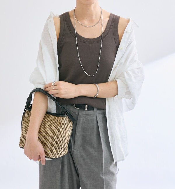  「【2way仕様】テレコ2WAYタンク」|キャミソール|ブラウン