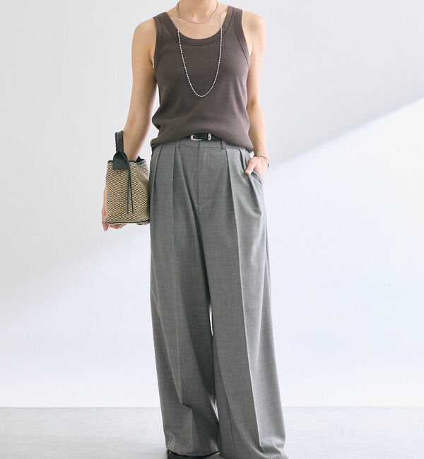  「【2way仕様】テレコ2WAYタンク」|キャミソール|