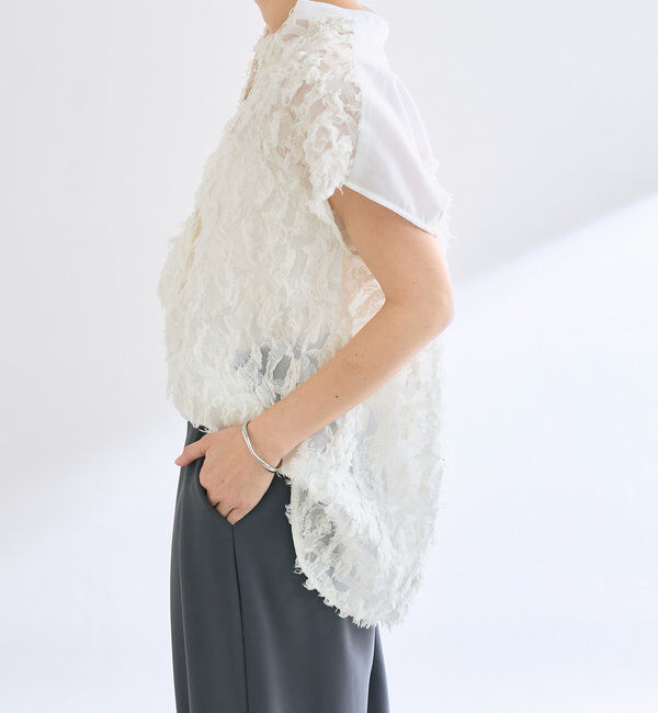  「【着映え◎】カットジャガードフレンチシャツ」|シャツ・ブラウス|