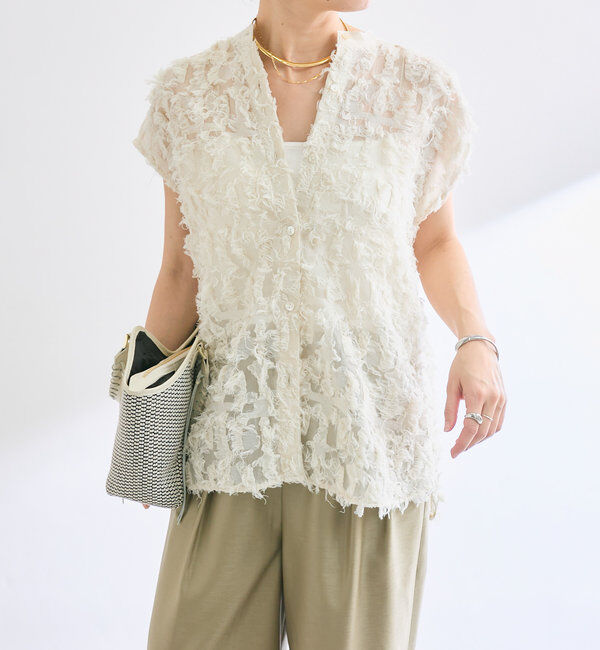  「【着映え◎】カットジャガードフレンチシャツ」|シャツ・ブラウス|