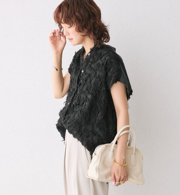  「【着映え◎】カットジャガードフレンチシャツ」|シャツ・ブラウス|