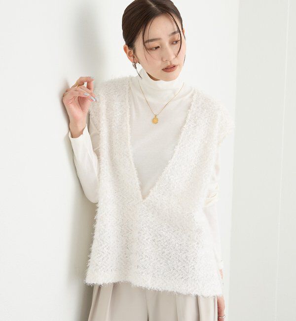  「予約【新色追加/着映え】フェザーチュールベスト」|ベスト・ジレ|