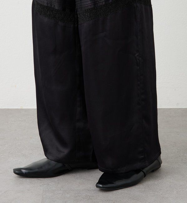  「【a Nice （ア ・ニース）】ピンタックレースパンツ」|チノ|