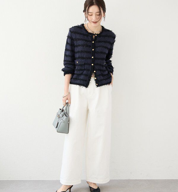  「予約【上品見え】ツイードショートカーディガン」|カーディガン|