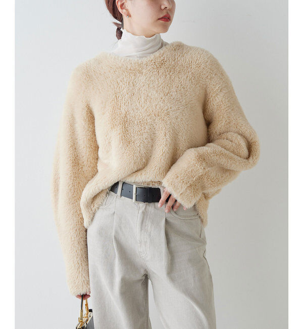  「＼自宅で洗える／フェザーヤーンカーディガン」|ニット・セーター|