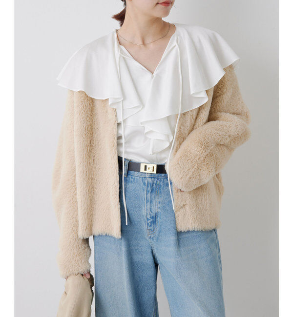  「＼自宅で洗える／フェザーヤーンカーディガン」|ニット・セーター|