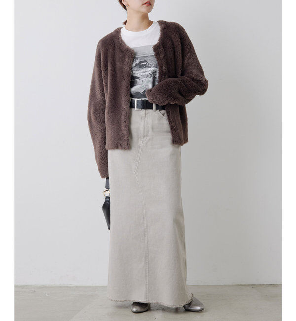  「＼自宅で洗える／フェザーヤーンカーディガン」|ニット・セーター|