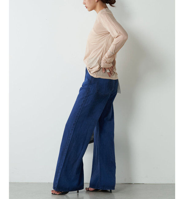  「【ai no de】ogamoレザーライクバギーパンツ」|デニム|