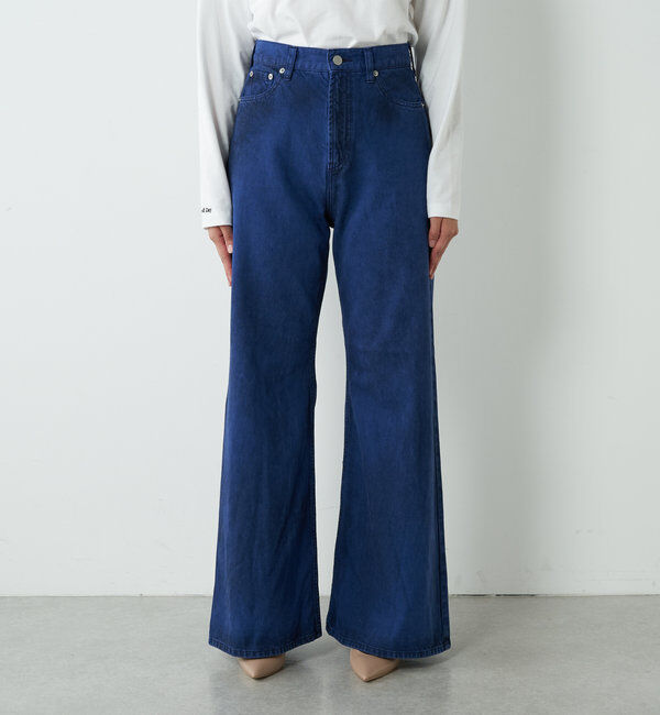  「【ai no de】ogamoレザーライクバギーパンツ」|デニム|