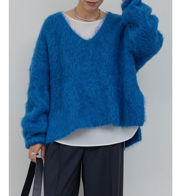  「スーリーアルパカプルオーバー」|ニット・セーター|ブルー