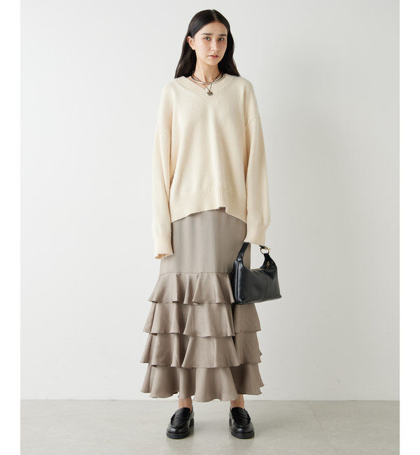  「【MANAKA企画】バックスリットVニット」|ニット・セーター|