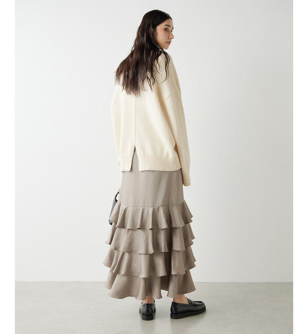  「【MANAKA企画】バックスリットVニット」|ニット・セーター|