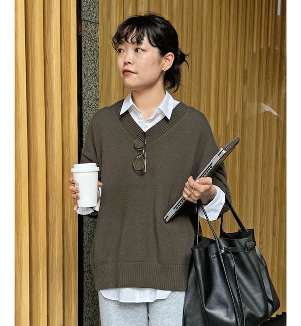  「【MANAKA企画】バックスリットVニット」|ニット・セーター|