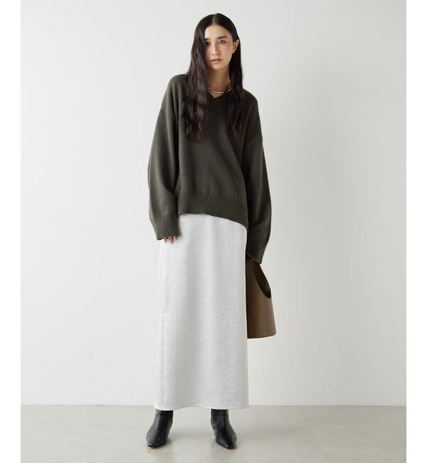  「【MANAKA企画】バックスリットVニット」|ニット・セーター|