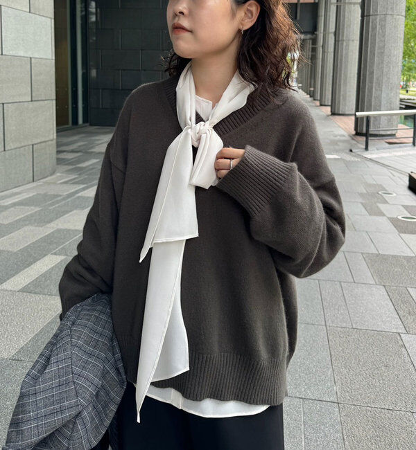  「【MANAKA企画】バックスリットVニット」|ニット・セーター|