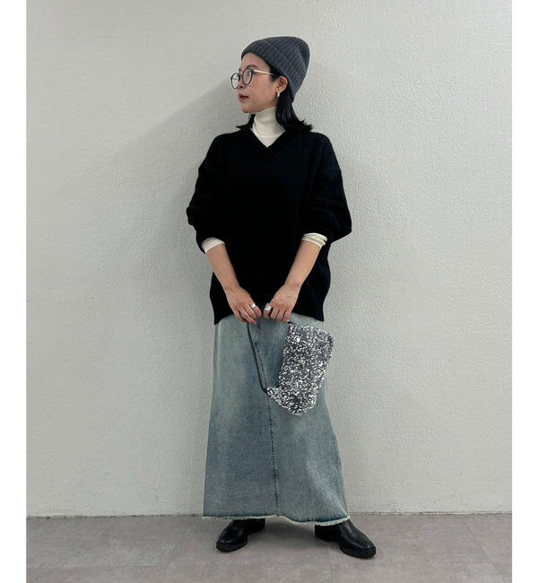  「【MANAKA企画】バックスリットVニット」|ニット・セーター|