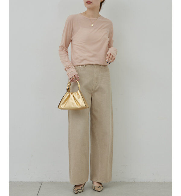  「ワイドデニム」|デニム|ベージュ