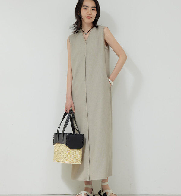  「フリンジノースリワンピ―ス」|ワンピース|ベージュ