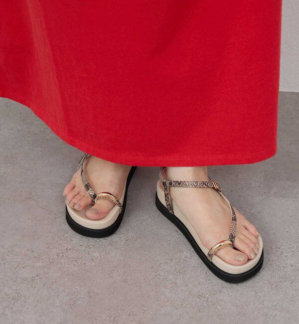  「【2.718】パイソンコードサンダル」|サンダル|アイボリー