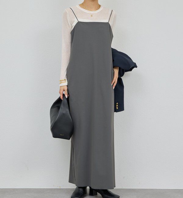  「【3サイズ展開】ストレッチマキシキャミワンピース」|ワンピース|