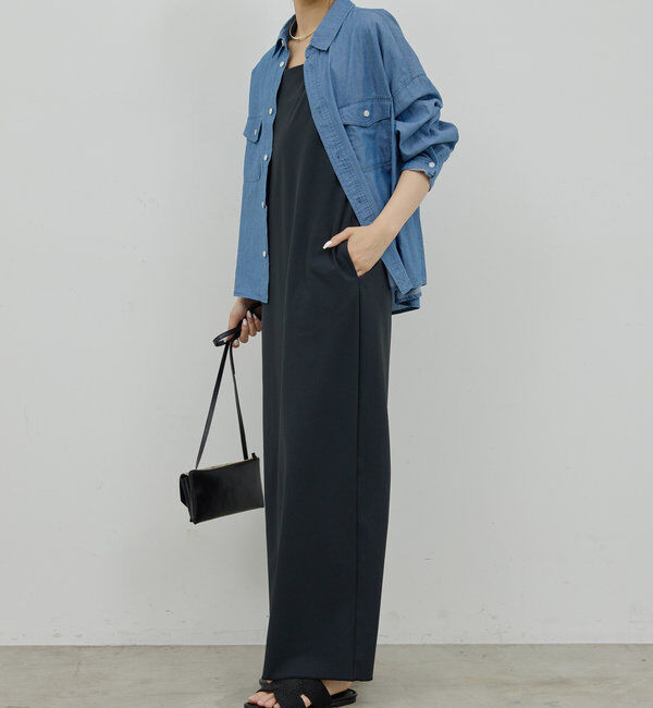  「【3サイズ展開】ストレッチマキシキャミワンピース」|ワンピース|