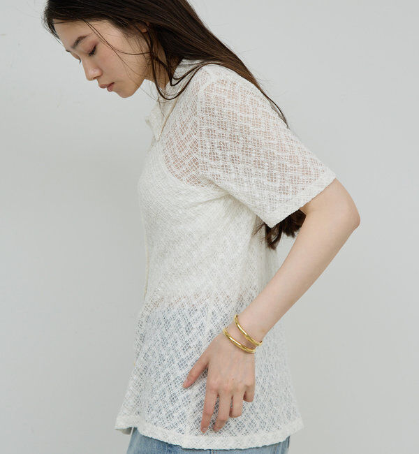  「【セットアップ対応】レースポロカーデ」|Tシャツ・カットソー|