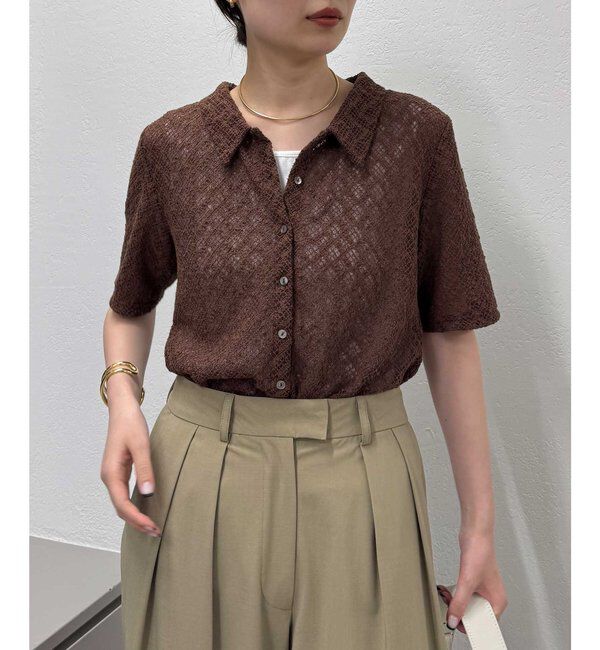  「【セットアップ対応】レースポロカーデ」|Tシャツ・カットソー|