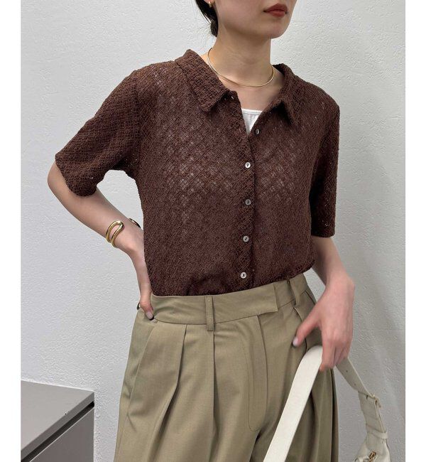  「【セットアップ対応】レースポロカーデ」|Tシャツ・カットソー|