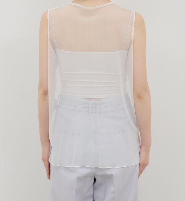  「【HERITANOVUM】ラッフルボザムスリーブレスブラウス」|シャツ・ブラウス|