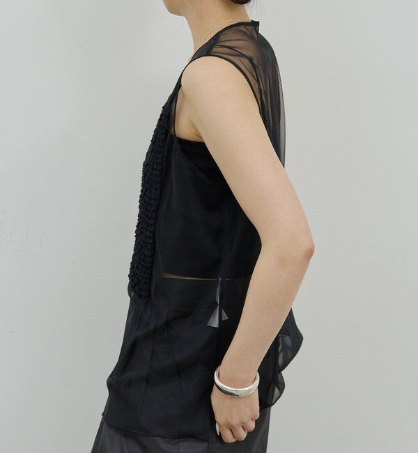  「【HERITANOVUM】ラッフルボザムスリーブレスブラウス」|シャツ・ブラウス|