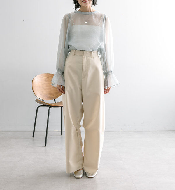  「【３サイズ/6色展開】カーブスラックス」|チノ|