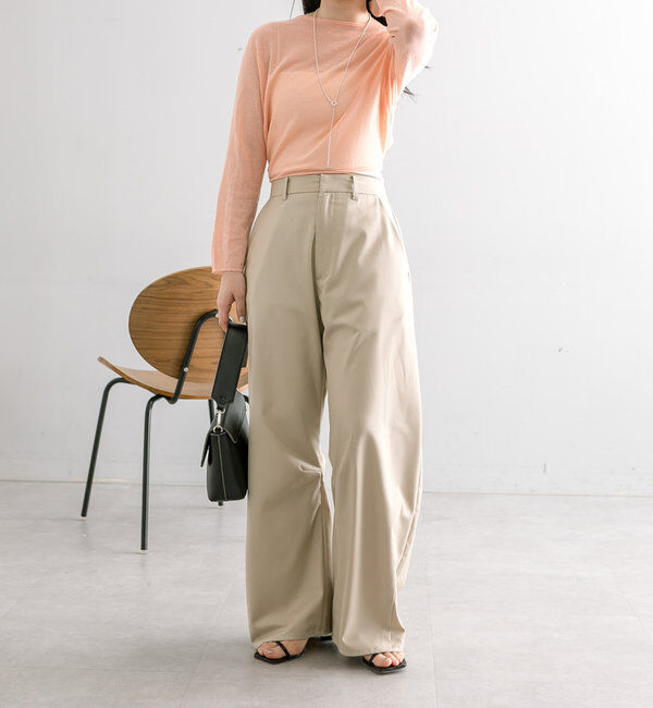  「【３サイズ/6色展開】カーブスラックス」|チノ|