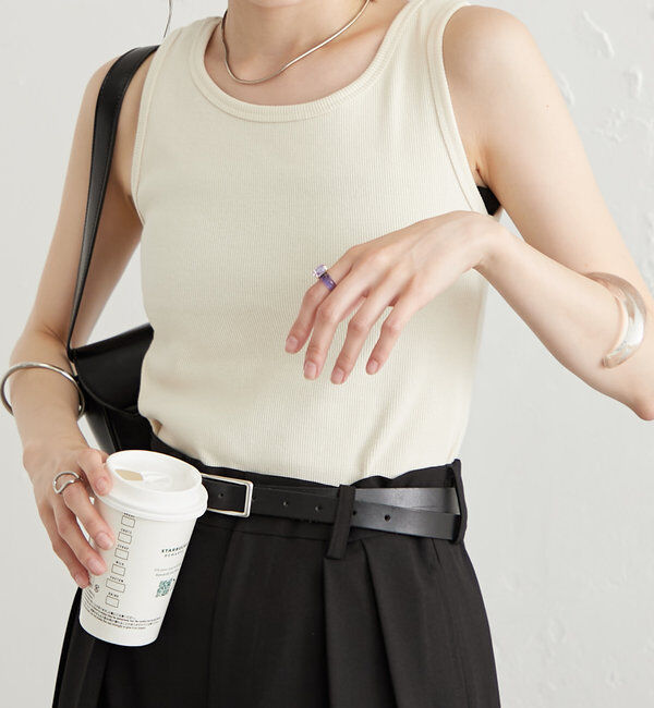  「【３色展開】リブタンク」|キャミソール|