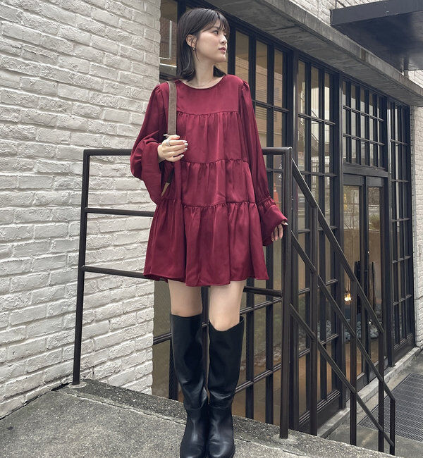  「[mline]ティアードミニワンピース」|ワンピース|