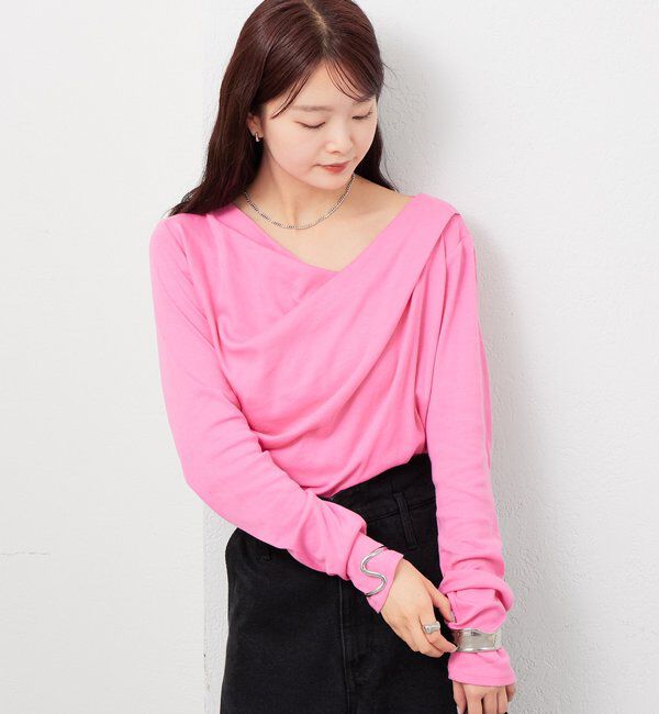  「【大人気シリーズ/8色展開】オフショルロングTシャツ※EC限定カラーあり」|Tシャツ・カットソー|ピンクその他2