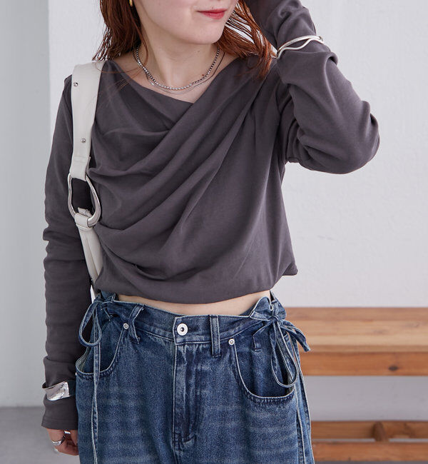  「【大人気シリーズ/8色展開】オフショルロングTシャツ※EC限定カラーあり」|Tシャツ・カットソー|