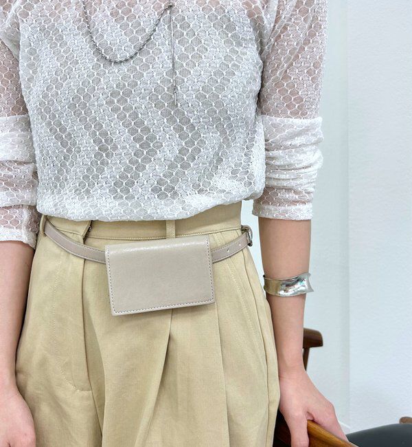  「ベルト付きミニポーチ」|ベルト|アイボリー