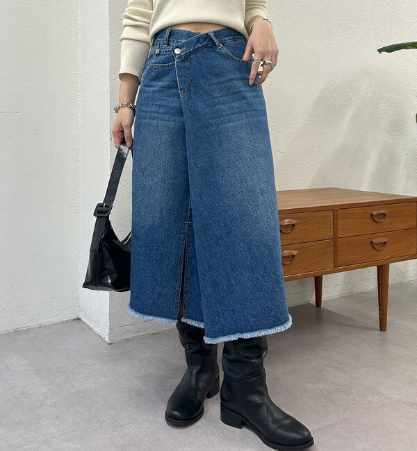  「ラップデニムスカート」|スカート|