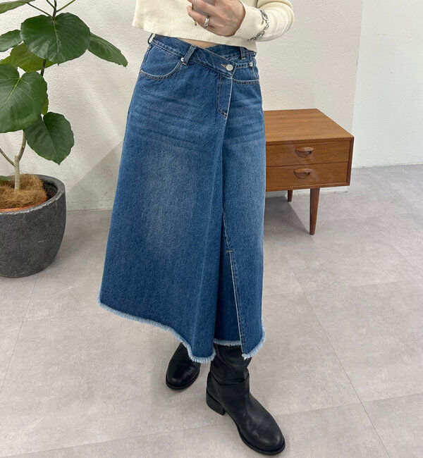  「ラップデニムスカート」|スカート|